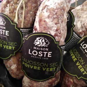 saucisson sec au poivre vert